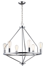  10866 PC - 6 Lt Chandelier-Diamond Cage-Pc